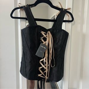 1005 NWT Corset Story Black Floral Corset